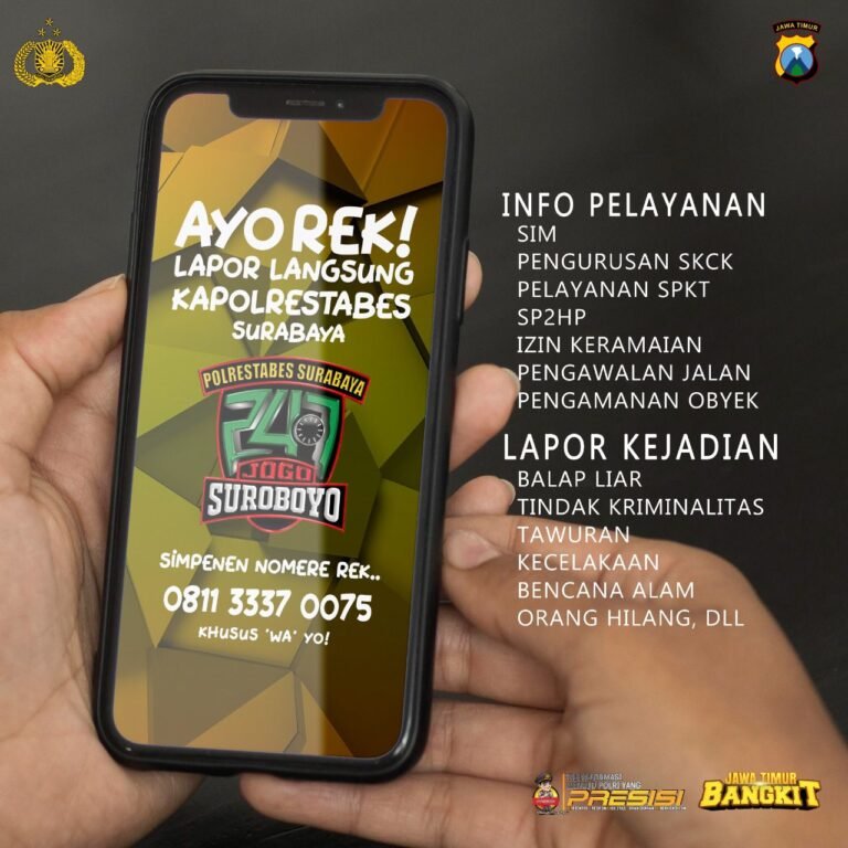 Whatsapp Center Polrestabes Surabaya, Inovasi Layanan dan Informasi Kepolisian Surabaya