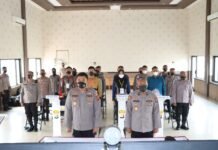 Polres Tanah Laut ikuti Penandatanganan Fakta Integritas Dan Pengambilan Sumpah Penerimaan Terpadu Polri Tahun 2022 Secara Virtual