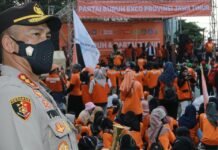 Kapolrestabes Surabaya Pimpin PAM Unras Peringatan Hari Buruh Internasional 2022 Kota Surabaya