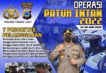 Polres Tanah Laut Laksanakan Apel Gelar Pasukan Operasi Patuh Intan 2022