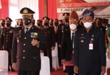 Polres Tanah Laut Dengan Khidmat Laksanakan Upacara HUT Bhayangkara Ke 76