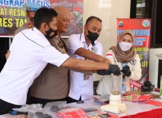 Sat Resnarkoba Polres Tanah Laut Press Release Ungkap Kasus Narkoba Dan Pemusnahan Barang Bukti Narkoba