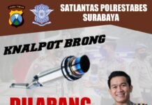 Surabaya Zero Knalpot Brong, Polantas Surabaya Getol Sosialisasi Di Jalanan