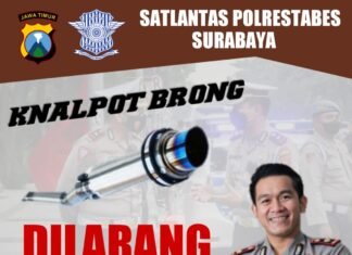 Surabaya Zero Knalpot Brong, Polantas Surabaya Getol Sosialisasi Di Jalanan