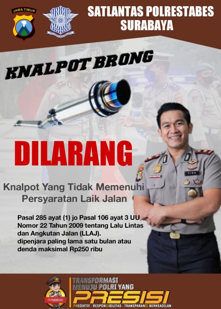 Surabaya Zero Knalpot Brong, Polantas Surabaya Getol Sosialisasi Di Jalanan