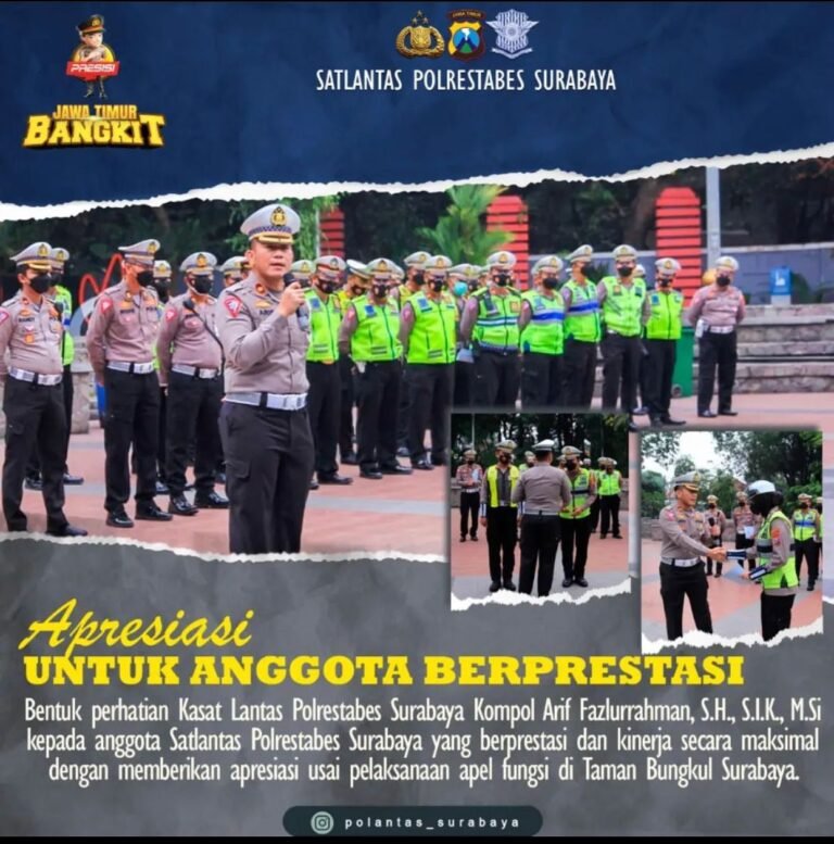 Kasat Lantas Polrestabes Surabaya Beri Apresiasi Untuk Anggota Berprestasi