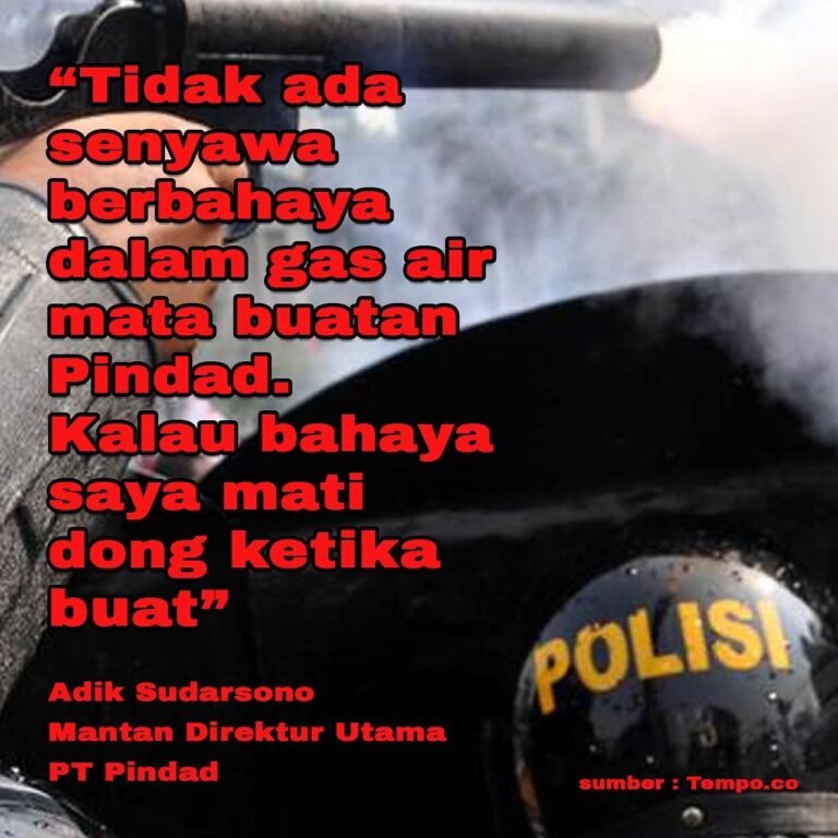 Penggunaan Gas Air Mata Apa Dampaknya ? Begini Menurut Para Ahli