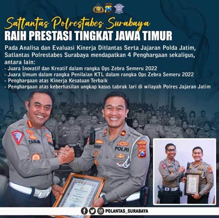 Matur Suwun Dulur Sak Suroboyo..!! Sat Lantas Polrestabes Surabaya Raih 4 Penghargaan Sekaligus Matur Suwun Dulur Sak Suroboyo..!! Sat Lantas Polrestabes Surabaya Raih 4 Penghargaan Sekaligus