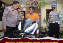 Satreskrim Polrestabes Surabaya Berhasil Bekuk Residivis Pencurian Kabel Milik PT KAI
