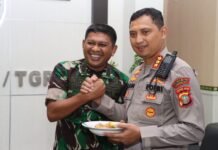HUT ke- 77 TNI adalah Kita, Kapolres Metro Tangerang Kota Sambangi Kodim 0506/TGR