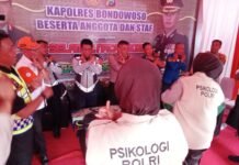 Cegah Stres dan Suntuk, Polres Bondowoso Beri Ice Breaking untuk Personel Jaga Pos Pengamanan Nataru 2022-2023