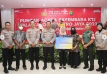 Puncak HUT Polda Metro Jaya Ke-73, Kapolda Berikan Penghargaan Kepada Kampung Tangguh