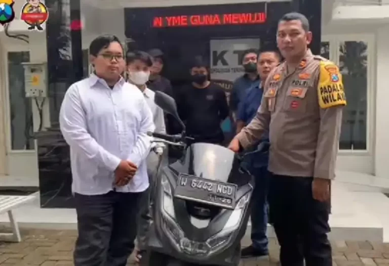 Mahasiswa Pasuruan Ucapkan Terima Kasih, Motornya Berhasil Dikembalikan Polsek Gunung Anyar Surabaya