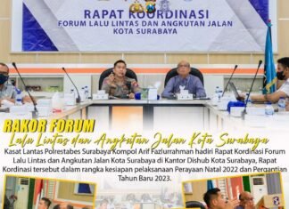 Kasat Lantas Polrestabes Surabaya Hadiri Rakor Forum Lalu Lintas dan Angkutan Jalan Kota Surabaya