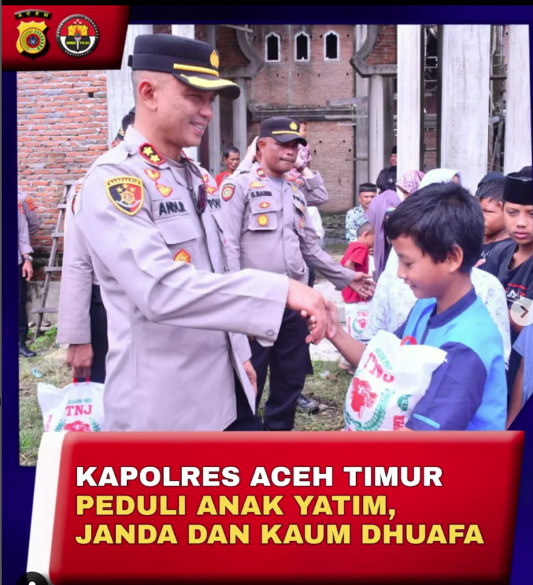 Kapolres Aceh Timur Peduli Anak Yatim, Janda dan Kaum Dhuafa