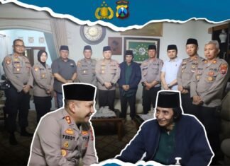 Kapolres Kediri Kota Di Doakan Oleh KH Douglas Toha Saat Sowan Ke Pondok Pesantren Assa’idiyah
