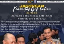 Komunitas Gojek Jagongan Bersama Sat Lantas Dan Sat Binmas Polrestabes Surabaya