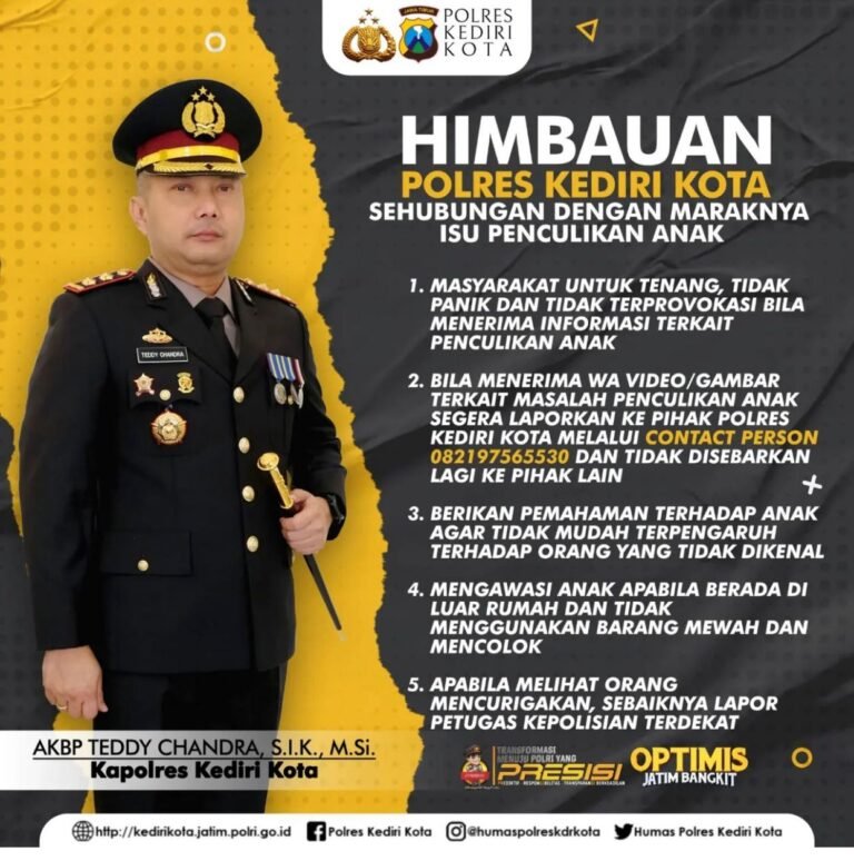 Tanggap Isu Penculikan Anak, Kapolres Kediri Kota Beri Himbauan Kepada Warga