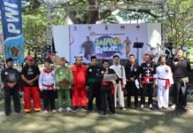 Kapolres Kediri Kota Ikuti Jalan Sehat dan Deklarasi Damai Antar Perguruan Pencak Silat se- Kota Kediri