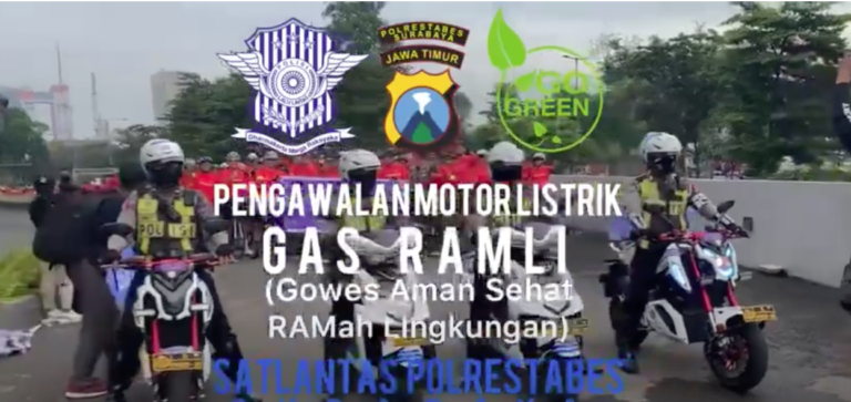 Sat Lantas Polrestabes Surabaya Kawal GAS RAMLI Untuk Dukung Dan Kampanyekan Program Pemerintah Go Green