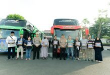 Kapolrestabes Surabaya Lepas Balik Mudik Gratis
