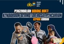 Sukses Ungkap Kasus Curanmor, Kapolres Kediri Kota Serahkan Motor Kepada Korban