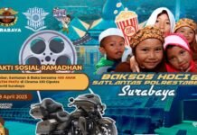 Sat Lantas Surabaya Bersama HDCI Nonton Bareng dan Buka Bersama 400 Anak Yatim