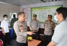 Ops Ketupat Semeru 2023, Kapolres Kediri Kota Cek Pospam dan Posyan di Kota Kediri.