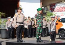 Bersama Stakeholder Terkait Polres Tanah Laut Apel Gelar Pasukan Pengamanan Hari Raya Idhul Fitri 2023