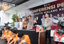 Gerak Cepat Polresta Malang Kota Sikat Sindikat Pelaku Curanmor Beserta Barang Bukti