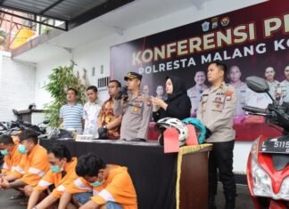 Gerak Cepat Polresta Malang Kota Sikat Sindikat Pelaku Curanmor Beserta Barang Bukti