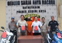 Hebat Gerak Cepat Polres Kediri Kota Berhasil Amankan Tersangka Curanmor di 2 TKP