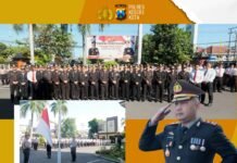 Penuh Semangat Saat Kapolres Kediri Kota Pimpin Uapacara Bendera Memperingati Hari Kebangkitan Nasional