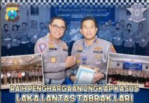 Ungkap Kasus Tabrak Lari, Kasat Lantas Polrestabes Surabaya Raih Penghargaan