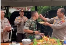 Happy Milad, Kapolres Tanah Laut Berikan Selamat Ultah Ke 41 kepada Dandim 1009/Tla