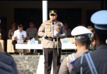 Kapolres Tanah Laut Pimpin Apel Gelar Pasukan Dalam Rangka Operasi Patuh Intan 2023