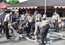 Polres Tanah Laut Latih Kemampuan Personel Tanggulangi Kebakaran Hutan