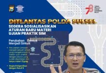 Ditlantas Polda Sulsel dan Jajaran Siap Laksanakan Perubahan Materi Ujian SIM C