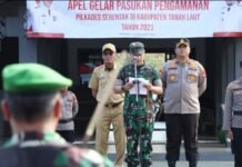 Persiapan Pengamanan Pilkades Serentak Polres Tanah Laut Laksanakan Apel Gelar Pasukan