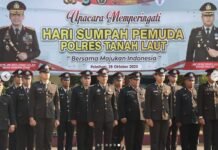 Peringati Hari Sumpah Pemuda Polres Tanah Laut Gelar Upacara Penghormatan