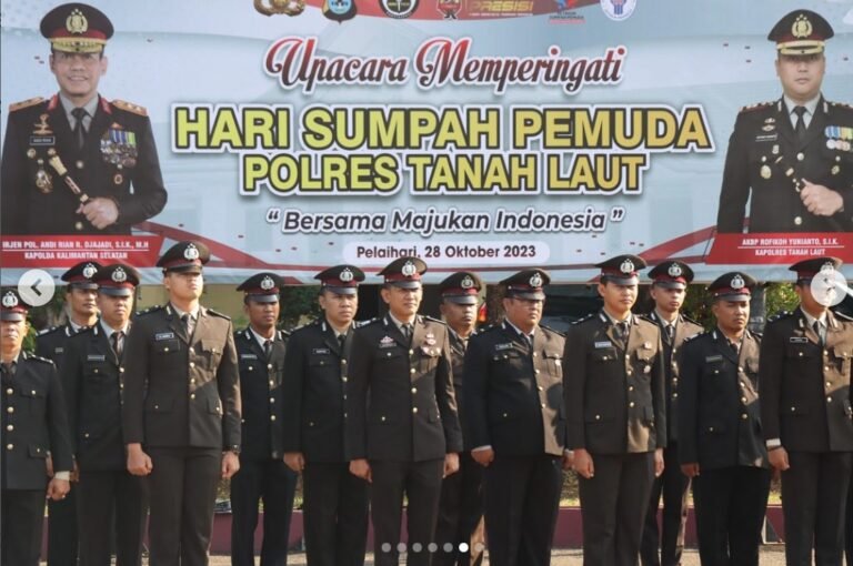 Peringati Hari Sumpah Pemuda Polres Tanah Laut Gelar Upacara Penghormatan 