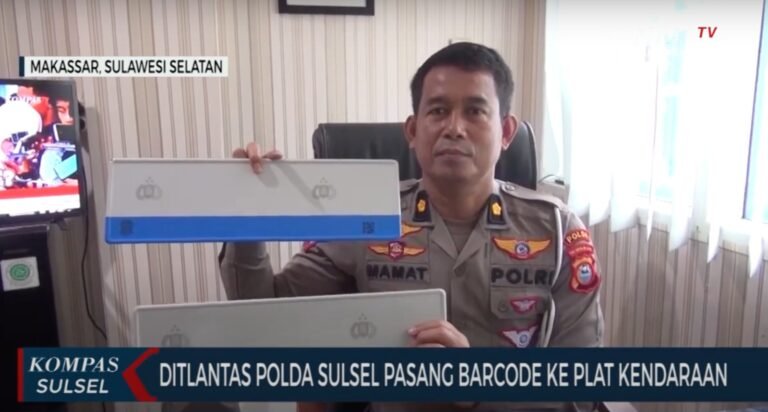 Ditlantas Polda Sulsel Pasang Barcode Ke Plat Kendaraan Ini Manfaatnya