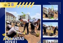 Tindak Lanjuti Arahan Kapolri, Dirlantas Polda Sulsel Laksanakan Program Penanaman 10 juta Pohon