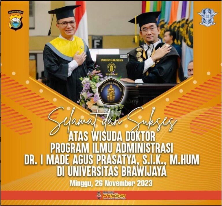 Bravo…, Dirlantas Polda Sulsel Raih Gelar Doktor Ilmu Administrasi di Universitas Brawijaya