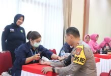 Penuhi Kebutuhan Darah Selama Tahun Baru 2024, Polres Metro Tangerang Kota Laksanakan Donor Darah