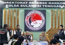 Komitmen Berantas Peredaran Gelap Narkoba, Polda Sultra Menggelar Press Release