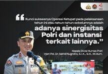 Kunci Suksesnya Operasi Ketupat Selama ini Adalah Sinergitas Polri Dan Instansi Terkait Lainnya