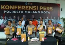 Polresta Malang Kota Berhasil Amankan Kurir Bawa 42 Kg Ganja Nyamar Pemudik