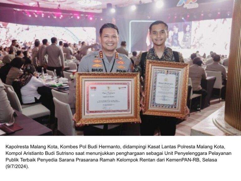 Polresta Malang Kota Sabet Penghargaan Pelayanan Publik Terbaik dari KemenPAN-RB Polresta Malang Kota Sabet Penghargaan Pelayanan Publik Terbaik dari KemenPAN-RB