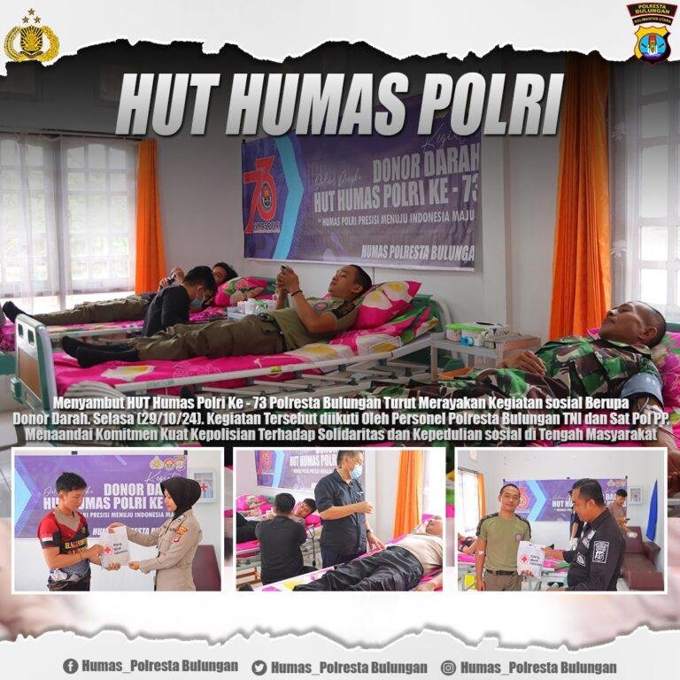 Polresta Bulungan Gelar Donor Darah Sambut HUT Humas Polri ke-73 Polresta Bulungan Gelar Donor Darah Sambut HUT Humas Polri ke-73